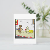 Nicht arbeitendes Hund: Hunde-Cartoon Postkarte (Stehend Vorderseite)