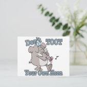 nicht auf deinen eigenen Elefanten-Cartoon werfen Postkarte (Stehend Vorderseite)