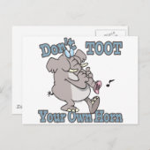 nicht auf deinen eigenen Elefanten-Cartoon werfen Postkarte (Vorne/Hinten)