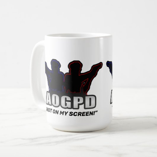 "NICHT AUF MEINER BILDSCHIRMTASSE" KAFFEETASSE (Vorderseite Links)