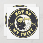 Nicht auf meiner Schicht Grim Sensenmann Halloween (Vorne/Hinten)