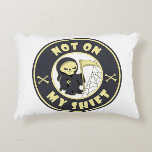 Nicht auf meiner Schicht Grim Sensenmann Halloween Dekokissen