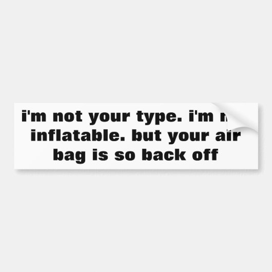 Nicht aufblasbarer aber Luftsack ist sich Autoaufkleber (Vorne)