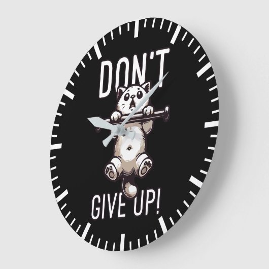 Nicht aufgeben - Niedliches Cat Workout Motivieren Große Wanduhr (Winkel)