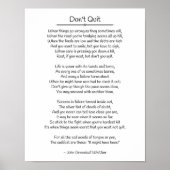 Nicht aufhören - John Greenleaf Whittier Poster (Vorne)