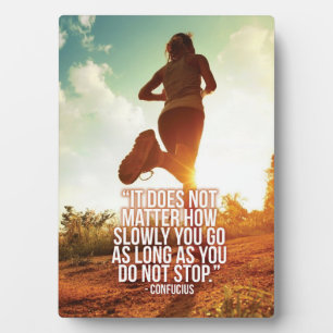 NICHT AUFHÖREN. Marathon Workout Motivierend Fotoplatte