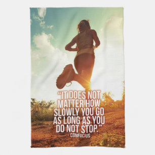 NICHT AUFHÖREN. Marathon Workout Motivierend Geschirrtuch