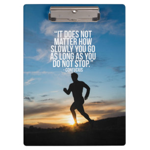 NICHT AUFHÖREN. Marathon Workout Motivierend Klemmbrett