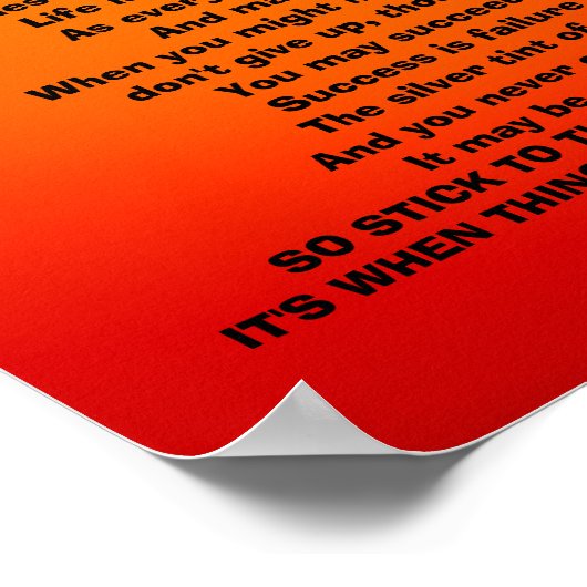 Nicht aufhören poster (Ecke)