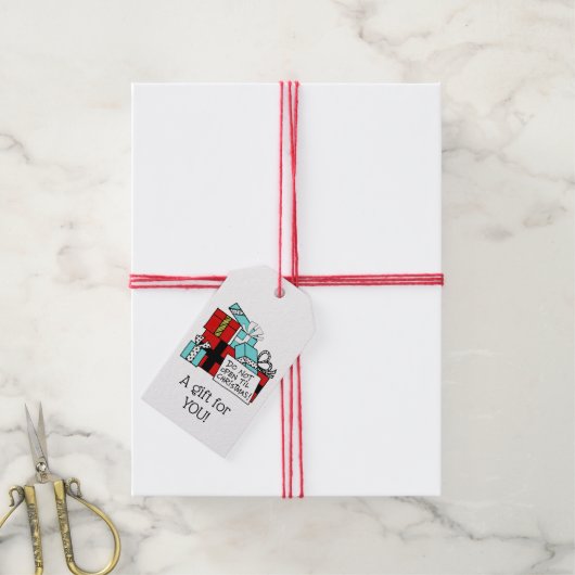 Nicht aufmachen bis Weihnachten Weihnachten Weihna Geschenkanhänger (Mit Garn)