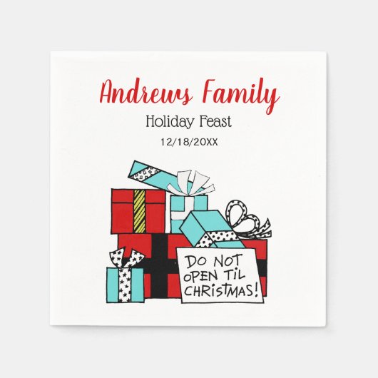 Nicht aufmachen bis Weihnachten Weihnachten Weihna Serviette (Vorderseite)