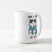 Nicht-Ausgeh-Kapuzenpullover-Katze Lustiger Kaffee Kaffeetasse (VorderseiteRechts)