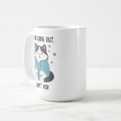 Nicht-Ausgeh-Kapuzenpullover-Katze Lustiger Kaffee Kaffeetasse (Vorderseite Links)