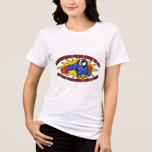 Nicht autorisierter Punch Cybernetic Blue Fighter Tri-Blend Shirt