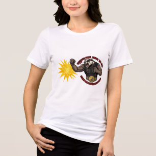 Nicht autorisierter Punch Cybernetic Fighter Dachs Tri-Blend Shirt