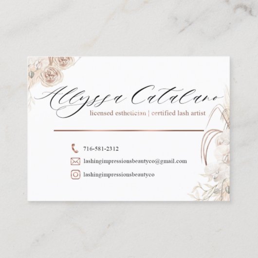 Nicht bearbeitbare Lashimpressionen Visitenkarte (Rückseite)