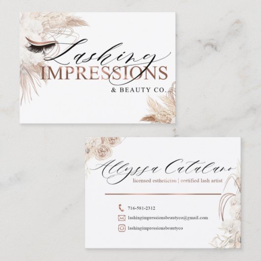 Nicht bearbeitbare Lashimpressionen Visitenkarte (Vorne/Hinten)