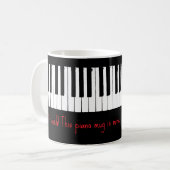 Nicht berühren – Klaviertastendesign Kaffeetasse (Vorderseite Links)