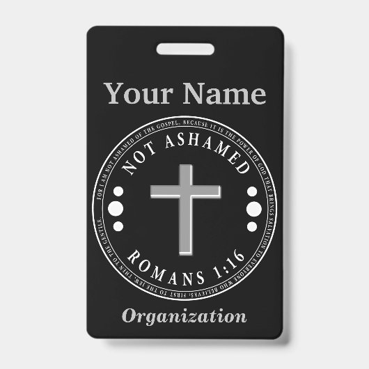 Nicht beschämt durch das Evangelium Christlich Ver Ausweis (Vorderseite)