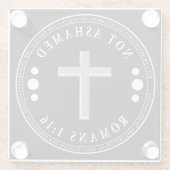 Nicht beschämt durch das Evangelium Christlich Ver Glasuntersetzer (Rückseite)