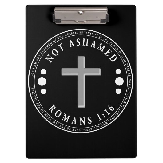 Nicht beschämt durch das Evangelium Christlich Ver Klemmbrett (Vorderseite)