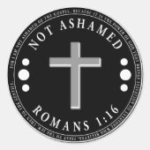 Nicht beschämt durch das Evangelium Christlich Ver Runder Aufkleber (Vorderseite)