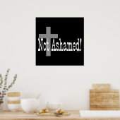 Nicht beschämt! Römer 1:16 (mit Kreuz) Poster (Küche)