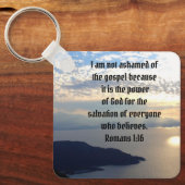 Nicht beschämt von der Bibel Verse Römer 1:16 Schlüsselanhänger (Vorderseite)
