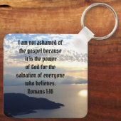 Nicht beschämt von der Bibel Verse Römer 1:16 Schlüsselanhänger (Rückseite)