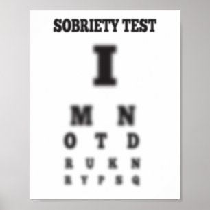 Nicht Betrunken verschwommene Sobriety Sober Test  Poster