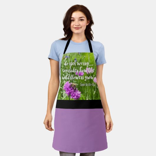 Nicht beunruhigte wilde Blume Christliche Bibel Schürze (Getragen)