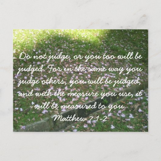 Nicht beurteilen - Christliche Postkarte (Vorderseite)