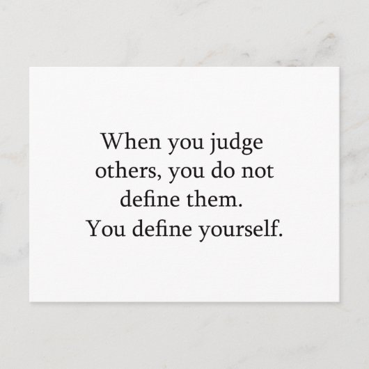 Nicht beurteilen postkarte (Vorderseite)