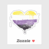 Nicht binär gestrichene Heart-Aufkleber Aufkleber (Blatt)