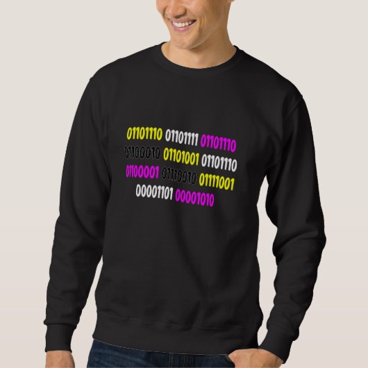 nicht binär in Binärfarben Sweatshirt (Vorderseite)