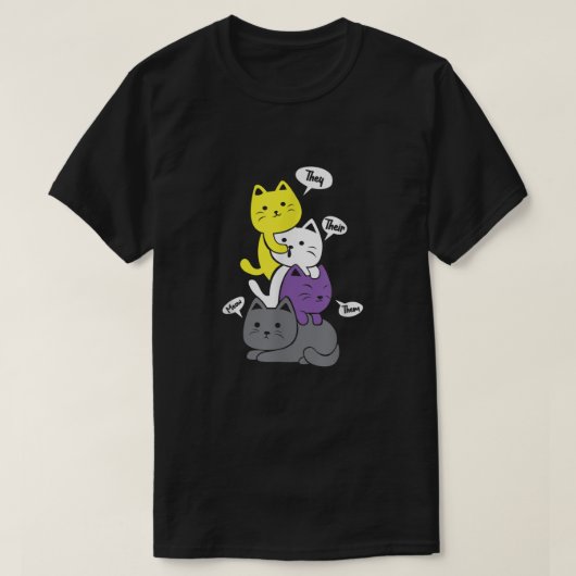 Nicht binär, sie sind Niedlich, nicht binär T-Shirt (Design vorne)