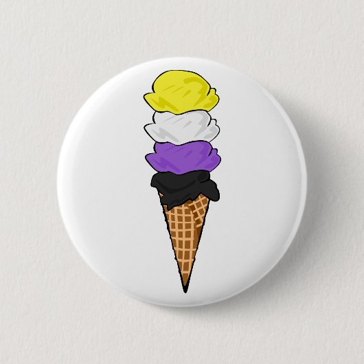Nicht binäre Eiscreme Button (Vorderseite)