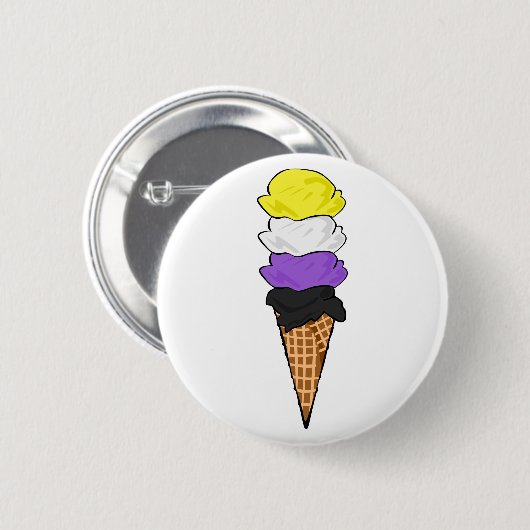 Nicht binäre Eiscreme Button (Vorne & Hinten)