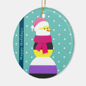 Nicht binäre Fahne Weihnachtsgeschenk Schneemann O Keramik Ornament (Links)