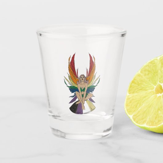 Nicht-binäre Feerie Schnapsglas (Vorderseite)