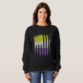 Nicht binäre Flag Enby Genderqueer Non-Binary Sweatshirt (Vorne ganz)
