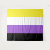 Nicht binäre Flag Extra große LGBT Wandteppich (Vorderseite (Horizontal))