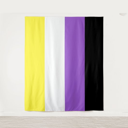 Nicht binäre Flag Extra große LGBT Wandteppich (Vorderseite)