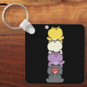 Nicht binäre Flag-Farbfrosche Subtile Enby Prix Ni Schlüsselanhänger (Vorderseite)