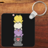 Nicht binäre Flag-Farbfrosche Subtile Enby Prix Ni Schlüsselanhänger (Rückseite)