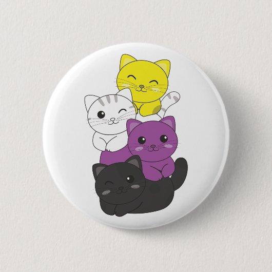 Nicht binäre Flag, nicht binär, lgbtq Niedliche Ka Button (Vorderseite)