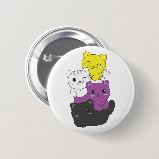 Nicht binäre Flag, nicht binär, lgbtq Niedliche Ka Button (Vorne & Hinten)
