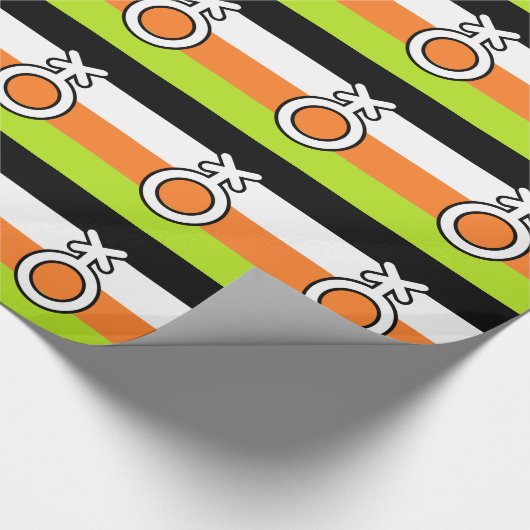 NICHT BINÄRE FLAG UND SYMBOL GESCHENKPAPIER (Ecke)