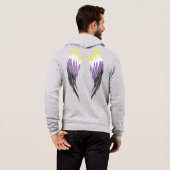 Nicht binäre Flagge - Engel Wings Hoodie (Schwarz voll)