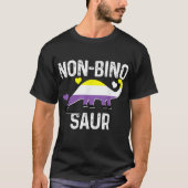 Nicht binäre Flagge ohne Binosaurier Dinosaurier F T-Shirt (Vorderseite)